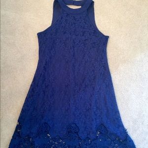 Royal Blue flower dress.